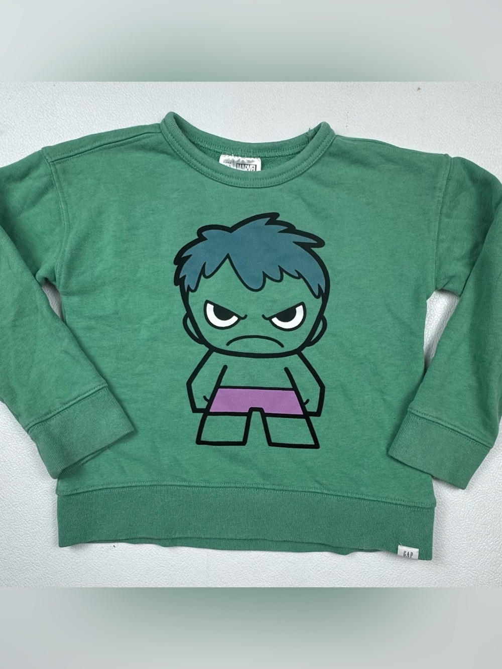 Gap Kids Marvel Hulk Green Graphic Sweatshirt Size 5